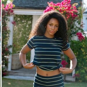 Parke navy cotton tee NEW IN BAG L